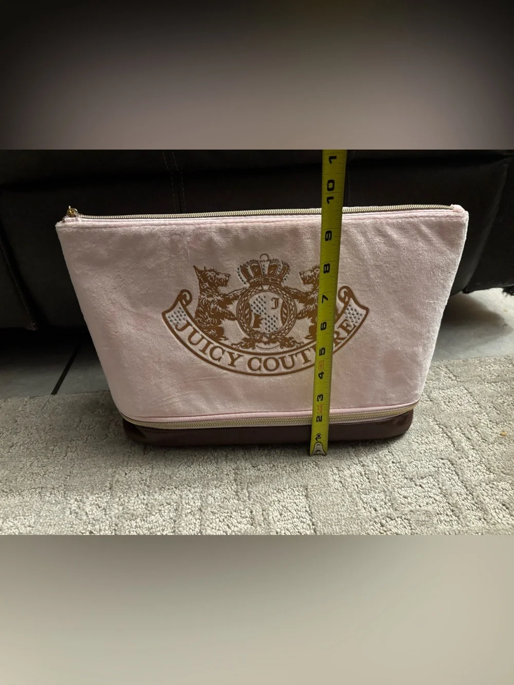 Juicy Couture Heritage Zip Bottom Travel Cosmetic Bag